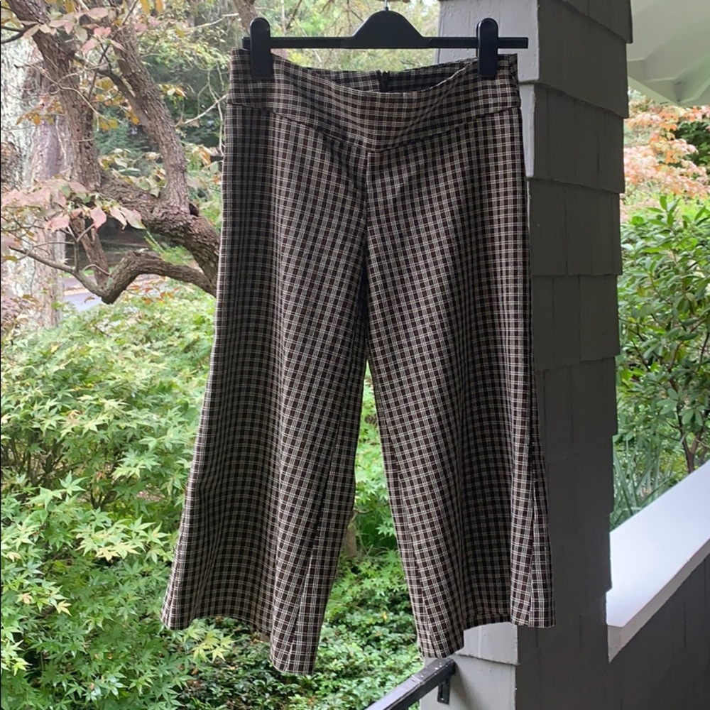 Star city culottes brown and cream plaid